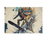 Puzzles pour Adultes 38x26cm/1000pcs Puzzles Snowboarder in Action on Mountain Peak Casse-tête pour Adultes Jeu De Réflexion Décoration Murale Cadeaux De Noël Et d'anniversaire 38x26cm/1000pcs