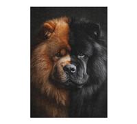 Puzzles pour Adultes 38x26cm/1000pcs Puzzles Unique Two-Tone Chow Chow Puzzle Jeux Relaxants Niveau De Difficulté Défi Interaction Parent-Enfant 38x26cm/1000pcs