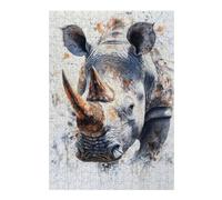 Puzzles pour Adultes 38x26cm/1000pcs Puzzles White Rhino Watercolor Puzzles pour Adolescents Jeux De Société Découpe De Précision Cadeaux d'anniversaire Et Cadeaux Uniques 38x26cm/1000pcs