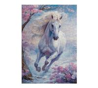 Puzzles pour Adultes 38x26cm/1000pcs Puzzles Wild White Horse in Winter Puzzle pour Adultes, Jeu De Réflexion pour S'amuser en Famille, Difficile Et Stimulant 38x26cm/1000pcs