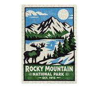 Puzzles pour Adultes 38x26cm/1000pcs Rocky Mountain National Park Poster Puzzles pour Adolescents Jeu Manuel, Amusant Et Humoristique Cadeaux d'anniversaire Et De Noël Uniques 38x26cm/1000pcs