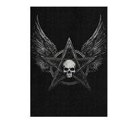 Puzzles pour Adultes 38x26cm/1000pcs Skull Pentagram Wings Puzzles pour Adultes - Jeu De Réflexion - Difficile - Stimulant - Idée Cadeau 38x26cm/1000pcs