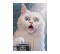 Puzzles pour Adultes 38x26cm/1000pcs Surprised Cat Selfie Puzzles pour Adultes - Jeu De Réflexion - Difficile - Stimulant - Idée Cadeau 38x26cm/1000pcs