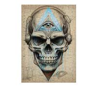 Puzzles pour Adultes 38x26cm/1000pcs Third Eye Blind Skull Puzzles pour Adultes : Jeu Pratique D'analyse Et De Logique, Activités Amusantes À Faire À La Maison, 38x26cm/1000pcs