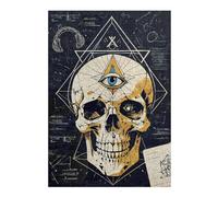 Puzzles pour Adultes 38x26cm/1000pcs Third Eye Skull Journal Puzzles pour Adultes, Jeu De Réflexion, Décoration Murale, Défi Éducatif 38x26cm/1000pcs