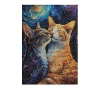 Puzzles pour Adultes 38x26cm/1000pcs Two Cats in Love Together Puzzle pour Adultes : Un Jeu De Réflexion Stimulant, Une Œuvre d'art À Compléter 38x26cm/1000pcs