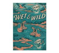 Puzzles pour Adultes 38x26cm/1000pcs Wet & Wild River Creatures Comic Puzzle pour Adultes - Décoration Murale - Découpe De Précision - Activités Ludiques À La Maison 38x26cm/1000pcs
