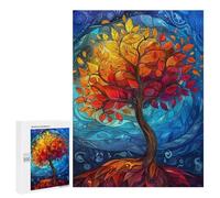 Puzzles pour Adultes 500 PCS Abstract Colorful Tree Puzzle pour Adultes - Jeux Relaxants - Difficulté : Difficile - Cadeaux pour Les Amis Et La Famille 500 PCS