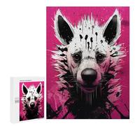 Puzzles pour Adultes 500 PCS Abstract Hyena Portrait Puzzles pour Adolescents, Jeux De Réflexion, Décoration Murale, Cadeaux De Noël Et d'anniversaire 500 PCS