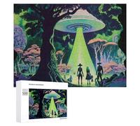 Puzzles pour Adultes 500 PCS Alien Encounter in A Fantasy Forest -1 Puzzles pour Adolescents, Jeux De Réflexion, Décoration Murale, Cadeaux De Noël Et d'anniversaire 500 PCS