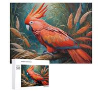 Puzzles pour Adultes 500 PCS Amazon Rainforest Macaw Puzzles pour Adolescents, Jeux De Réflexion, Décoration Murale, Cadeaux De Noël Et d'anniversaire 500 PCS