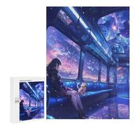 Puzzles pour Adultes 500 PCS Anime Train to Space Puzzle pour Adultes Jeu Manuel Décoration Murale Activités Amusantes À La Maison 500 PCS
