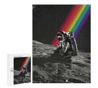 Puzzles pour Adultes 500 PCS Astronaut Cosmic Rainbow Puzzle pour Adultes Jeux Relaxants Cadeau d'anniversaire pour Les Amateurs De Jeux 500 PCS