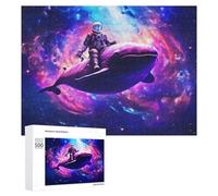 Puzzles pour Adultes 500 PCS Astronaut Riding A Whale in Space Puzzles pour Adultes Jeux De Société Cadeau d'anniversaire Cadeaux De Noël 500 PCS