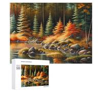 Puzzles pour Adultes 500 PCS Autumnal Forest Reflections Puzzles pour Adolescents, Jeux De Réflexion, Décoration Murale, Cadeaux De Noël Et d'anniversaire 500 PCS
