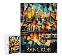 Puzzles pour Adultes 500 PCS Bangkok Cubist Reflections - Modern Geometric Cityscape Puzzles pour Adultes, Jeux De Détente, Cadeaux pour Femmes, Cadeau d'anniversaire, Cadeaux, 500 PCS