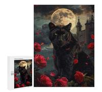 Puzzles pour Adultes 500 PCS Black Panther Moonlit Castle Romance Puzzle pour Adolescents Assemblage De Motifs Interaction Parent-Enfant Jeu Au Design Attrayant 500 PCS