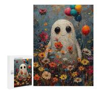 Puzzles pour Adultes 500 PCS Boho Ghost Floral Nature Puzzles pour Adultes Jeux Relaxants Améliorent La Mémoire Cadeaux d'anniversaire Et De Noël Uniques 500 PCS