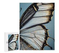 Puzzles pour Adultes 500 PCS Butterfly Wing Close-Up with Gold Glitter Puzzles pour Adultes Analyse Et Logique Entraînez Votre Cerveau Et Vos Mains Jeu Intellectuel