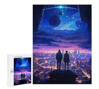 Puzzles pour Adultes 500 PCS Celestial Future City Puzzle pour Adultes Jeu Manuel Décoration Murale Activités Amusantes À La Maison 500 PCS