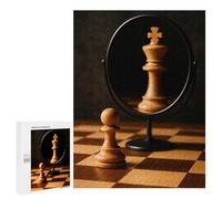 Puzzles pour Adultes 500 PCS Chess Pawn King Reflection Puzzles pour Adultes Jeux Relaxants Améliorent La Mémoire Cadeaux d'anniversaire Et De Noël Uniques 500 PCS