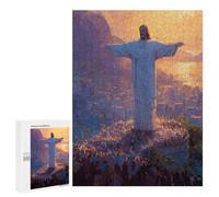 Puzzles pour Adultes 500 PCS Christ The Redeemer Statue Puzzles pour Adolescents - Anti-Stress - Défi Éducatif - Cadeaux De Noël Et d'anniversaire 500 PCS