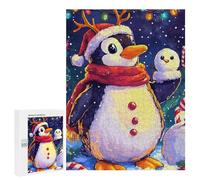 Puzzles pour Adultes 500 PCS Christmas Penguin Snowman Puzzle pour Adultes - Jeux Relaxants - Difficulté : Difficile - Cadeaux pour Les Amis Et La Famille 500 PCS