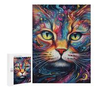 Puzzles pour Adultes 500 PCS Colorful Abstract Cat Art Print-11 Puzzle pour Adolescents Assemblage De Motifs Interaction Parent-Enfant Jeu Au Design Attrayant 500 PCS