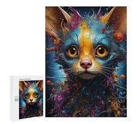 Puzzles pour Adultes 500 PCS Colorful Cat Portrait Puzzles pour Adolescents, Jeux De Réflexion, Décoration Murale, Cadeaux De Noël Et d'anniversaire 500 PCS
