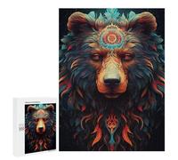 Puzzles pour Adultes 500 PCS Colorful Mystical Bear Artwork Puzzle pour Adolescents Assemblage De Motifs Interaction Parent-Enfant Jeu Au Design Attrayant 500 PCS