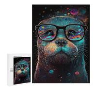 Puzzles pour Adultes 500 PCS Colorful Otter Glasses Art Print-1 Puzzle pour Adolescents Assemblage De Motifs Interaction Parent-Enfant Jeu Au Design Attrayant 500 PCS
