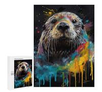 Puzzles pour Adultes 500 PCS Colorful Sea Otter Puzzles pour Adolescents, Jouets, Décoration Murale, Motifs À Assembler, Cadeaux pour Les Amis Et La Famille 500 PCS