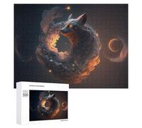 Puzzles pour Adultes 500 PCS Cosmic Fox Celestial Artwork Puzzle pour Adultes, Jouet, Décoration Murale, Cadeau pour Femmes, pour Les Jeux 500 PCS
