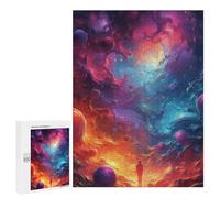 Puzzles pour Adultes 500 PCS Cosmic Journey Exploring The Universe Puzzles pour Adolescents - Anti-Stress - Défi Éducatif - Cadeaux De Noël Et d'anniversaire 500 PCS