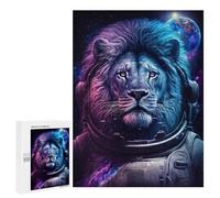 Puzzles pour Adultes 500 PCS Cosmic Lion Astronaut Art Print-3 Puzzle pour Adolescents Assemblage De Motifs Interaction Parent-Enfant Jeu Au Design Attrayant 500 PCS
