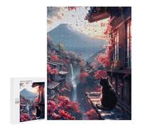 Puzzles pour Adultes 500 PCS Cute Cat Serenity Scenery Puzzles pour Adolescents, Jouets, Décoration Murale, Motifs À Assembler, Cadeaux pour Les Amis Et La Famille 500 PCS