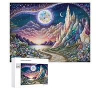 Puzzles pour Adultes 500 PCS Enchanted Castle Under A Starry Sky Puzzles pour Adolescents, Jeux De Réflexion, Décoration Murale, Cadeaux De Noël Et d'anniversaire 500 PCS