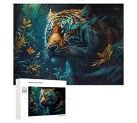 Puzzles pour Adultes 500 PCS Enchanted Tiger in The Jungle Puzzles pour Adolescents, Jeux De Réflexion, Décoration Murale, Cadeaux De Noël Et d'anniversaire 500 PCS