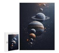 Puzzles pour Adultes 500 PCS Exploring The Solar System Planets in Motion Puzzles pour Adolescents - Anti-Stress - Défi Éducatif - Cadeaux De Noël Et d'anniversaire 500 PCS