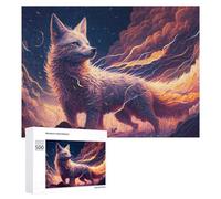 Puzzles pour Adultes 500 PCS Fox Spirit with Fire Wings Puzzles pour Adolescents, Jouets, Décoration Murale, Motifs À Assembler, Cadeaux pour Les Amis Et La Famille 500 PCS
