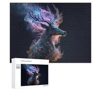 Puzzles pour Adultes 500 PCS Galactic Deer Cosmic Artwork -7 Puzzles pour Adultes Jeux De Société Cadeau d'anniversaire Cadeaux De Noël 500 PCS