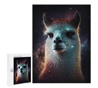Puzzles pour Adultes 500 PCS Galactic Llama Portrait Puzzles pour Adolescents - Anti-Stress - Défi Éducatif - Cadeaux De Noël Et d'anniversaire 500 PCS