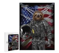 Puzzles pour Adultes 500 PCS Giant Sloth in Air Force Puzzles pour Adultes Jeux De Détente Cadeaux pour Femmes Cadeaux pour Les Amis Et La Famille 500 PCS