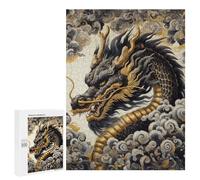Puzzles pour Adultes 500 PCS Gold X Dragon Puzzle pour Adultes, Jeu De Réflexion, Décoration Murale, Cadeau d'anniversaire, Cadeaux, 500 PCS