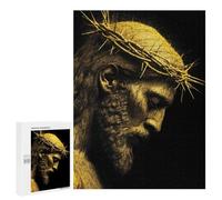 Puzzles pour Adultes 500 PCS Golden Crown of Thorns Statue Puzzle pour Adolescents Assemblage De Motifs Interaction Parent-Enfant Jeu Au Design Attrayant 500 PCS