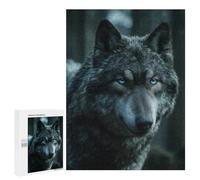 Puzzles pour Adultes 500 PCS Gray Wolf Portrait Puzzle pour Adolescents Assemblage De Motifs Interaction Parent-Enfant Jeu Au Design Attrayant 500 PCS