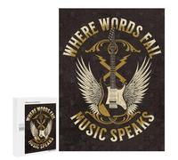 Puzzles pour Adultes 500 PCS Guitar Music Inspiration Puzzle pour Adultes - Jeux Relaxants - Difficulté : Difficile - Cadeaux pour Les Amis Et La Famille 500 PCS