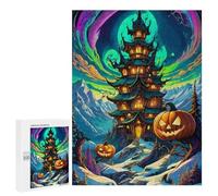 Puzzles pour Adultes 500 PCS Halloween Haunted Castle Puzzle pour Adultes, Jouet, Décoration Murale, Cadeau pour Femmes, pour Les Jeux 500 PCS