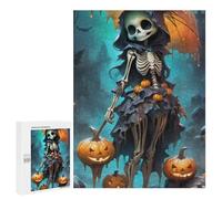 Puzzles pour Adultes 500 PCS Halloween Skeleton Puzzle pour Adolescents Assemblage De Motifs Interaction Parent-Enfant Jeu Au Design Attrayant 500 PCS