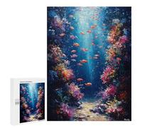 Puzzles pour Adultes 500 PCS Impressionist Inspired Underwater Paradise Jeu De Puzzle Familial Amusant Et Humoristique, Cadeau d'anniversaire, 500 PCS